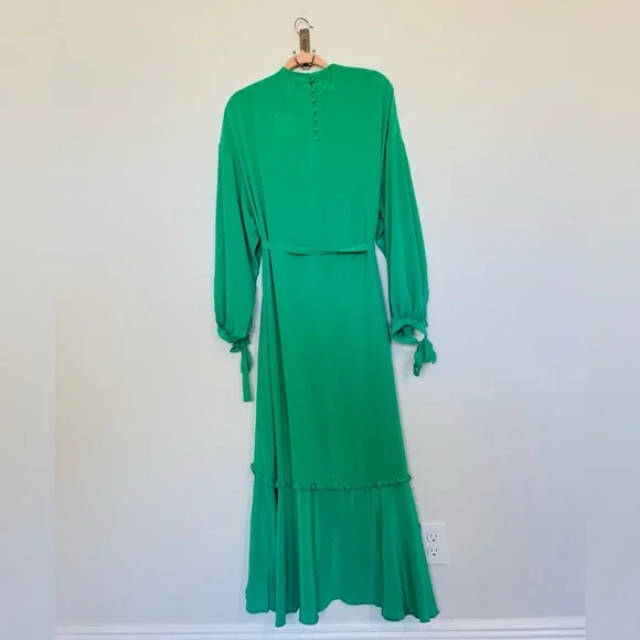 & Other Stories Fluid-Fit Wide Sleeve Organic Silk Maxi Dress - Picture 10 of 13